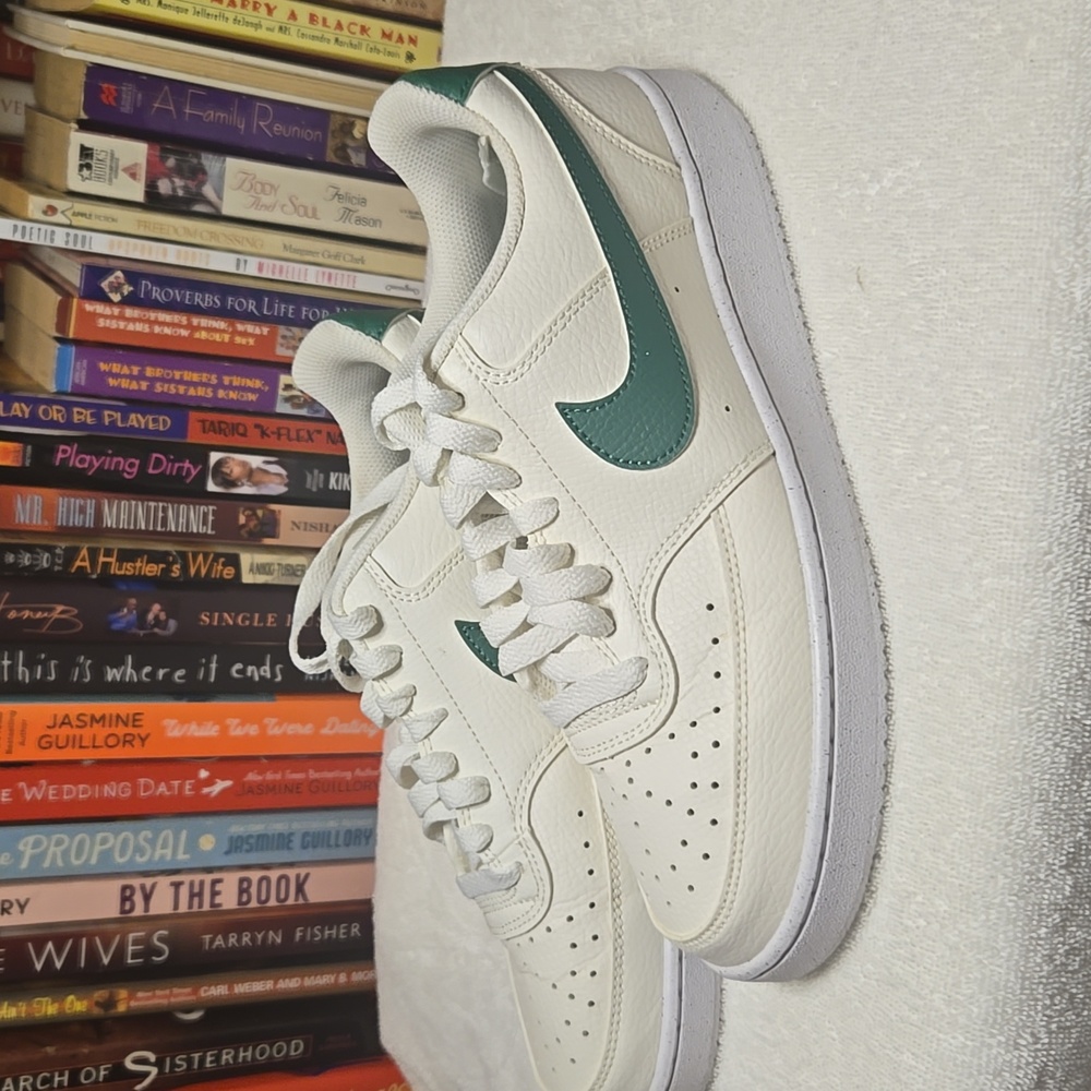 Women's Nike White and Green Sneakers